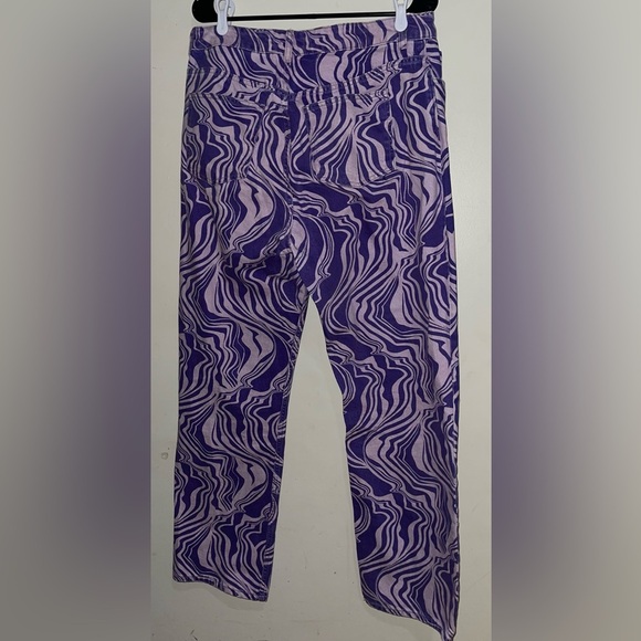 ZARA Purple Psychedelic High Waisted Straight Jeans - Picture 6 of 8